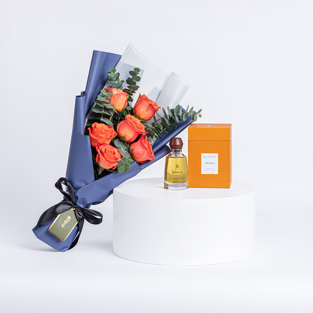Kenooz EDP Perfume with Elegant Rose Hand Bouquet