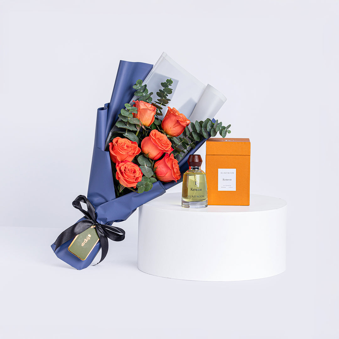 Kenooz EDP Perfume with Elegant Rose Hand Bouquet