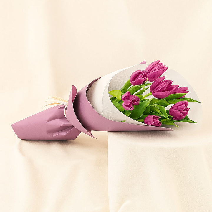 Elegant Bouquet of 7 Purple Tulips - Perfect for Any Occasion