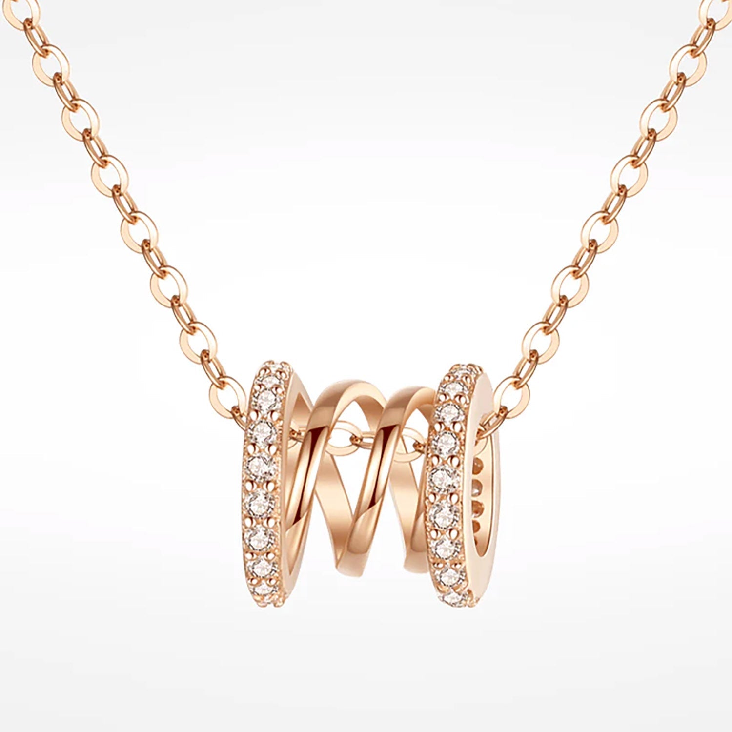 925 Silver Rose Gold Infinity Pendant Necklace