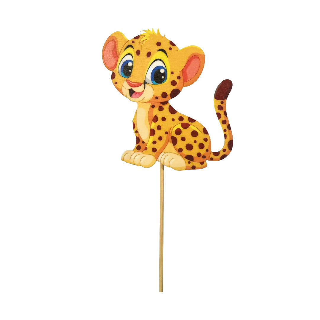 زينة كيك على شكل فهد صغير - مثالية للاحتفالات بأعياد الميلاد