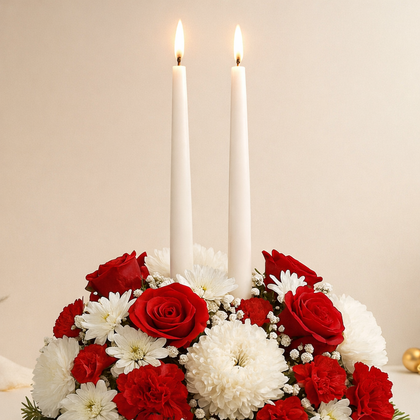 Candle and Flower Centrepeice