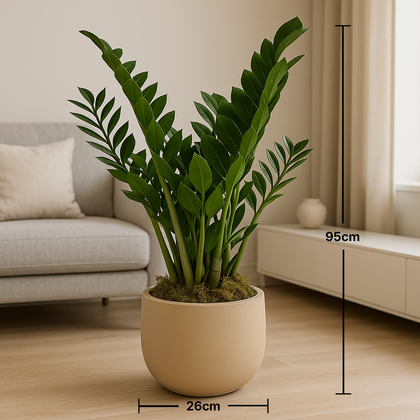 ZZ Plant in Beige Planter