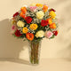 Elegant Bouquet of 50 Assorted Roses in a Stylish Glass Vase