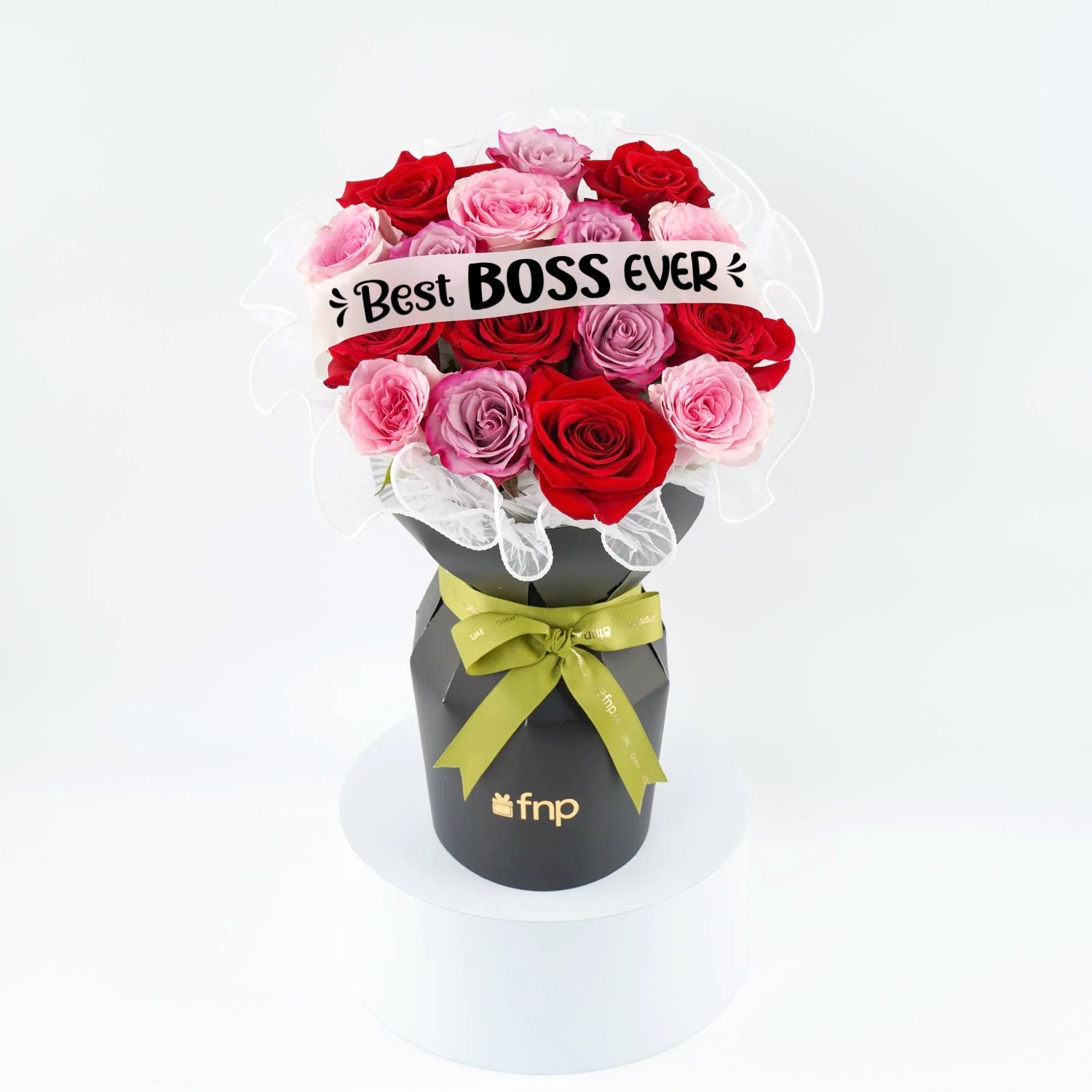 Mix Fresh Roses in Sleeve | Boss Day