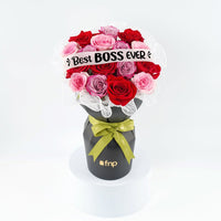Mix Fresh Roses in Sleeve | Boss Day