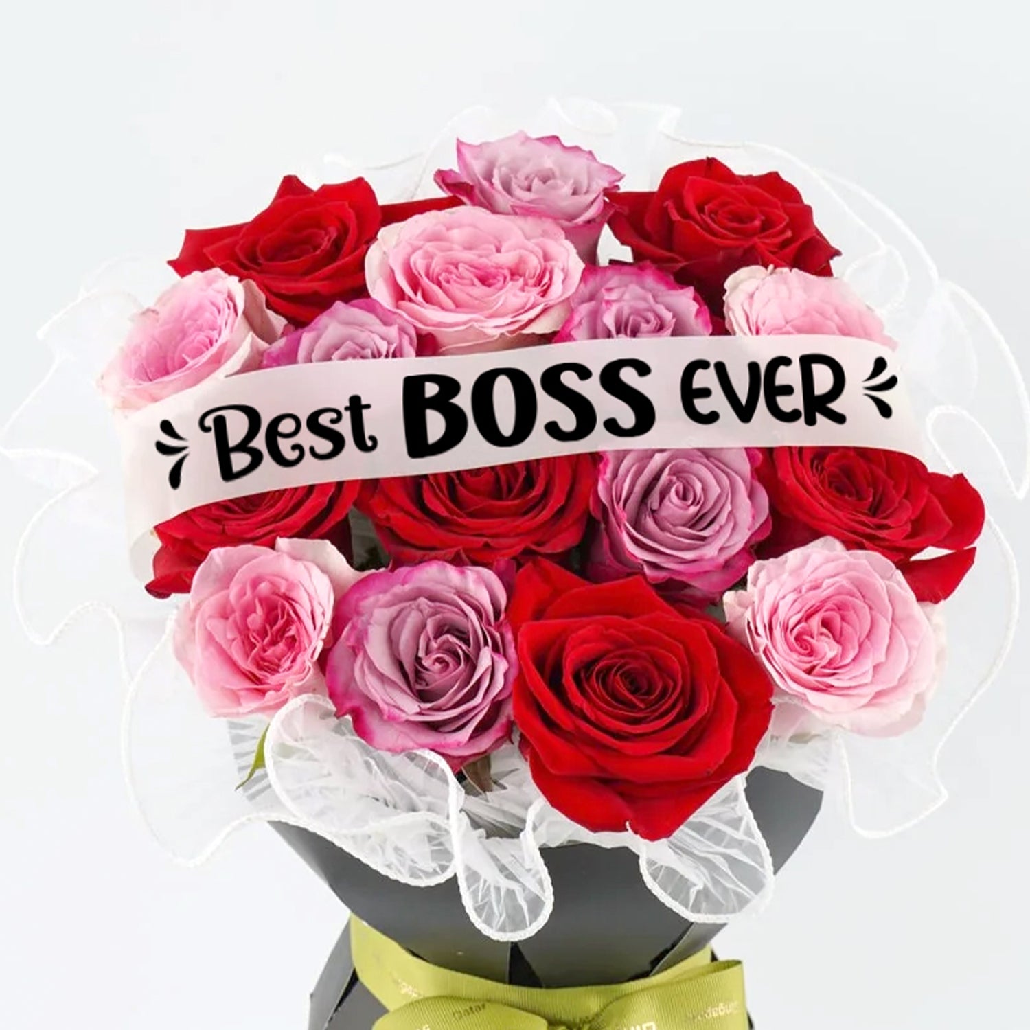 Mix Fresh Roses in Sleeve | Boss Day