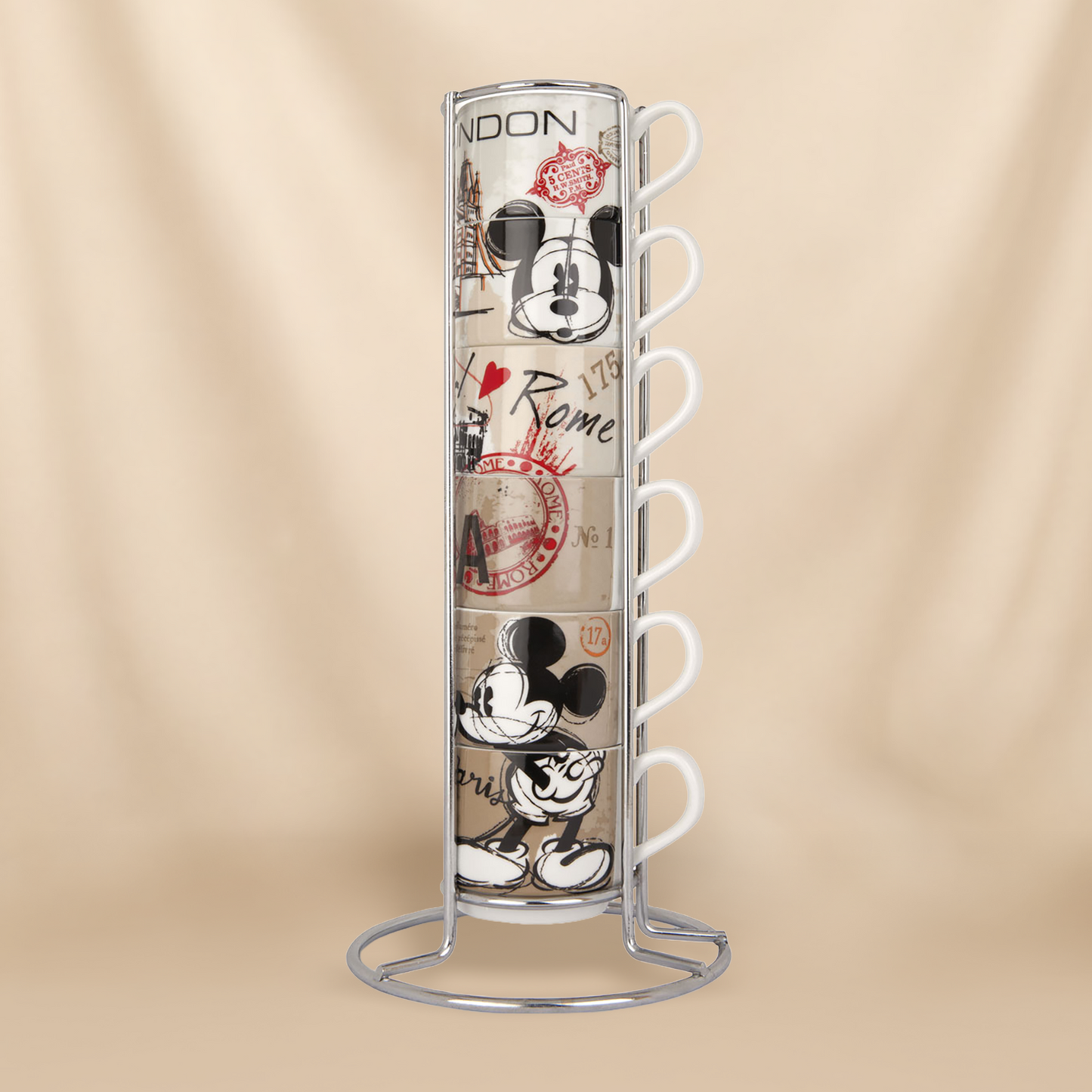 Disney Mickey Mouse Porcelain Espresso Cups With Sugar Bowl | City Collection