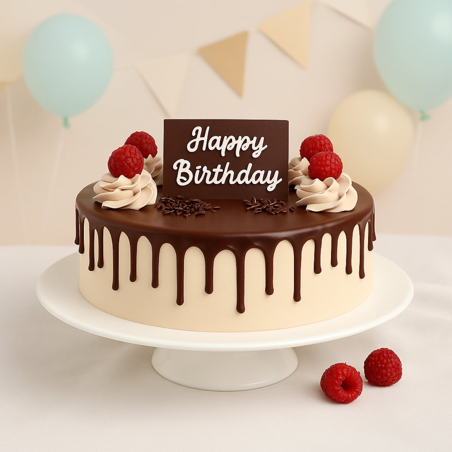 Dripping Chocolate Birthday Cake