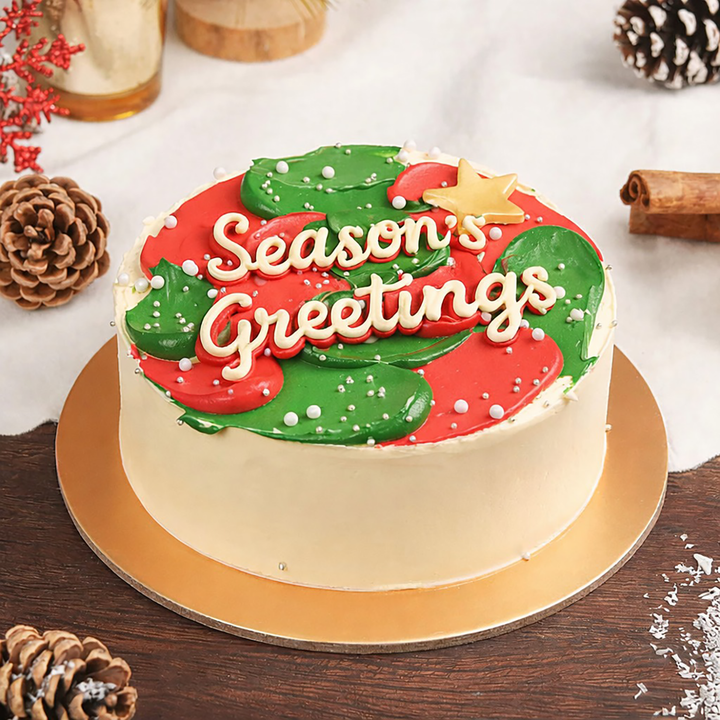 Festive Season's Greetings Chocolate Cake