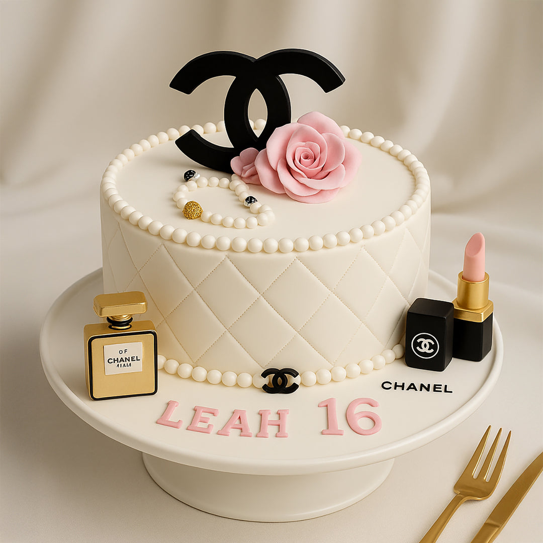 كيك شانيل ثلاثي الأبعاد الفاخر - متعة الشوكولاتة الأنيقة