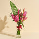 Elegant Grand Pink Petals Arrangement in Glass Vase