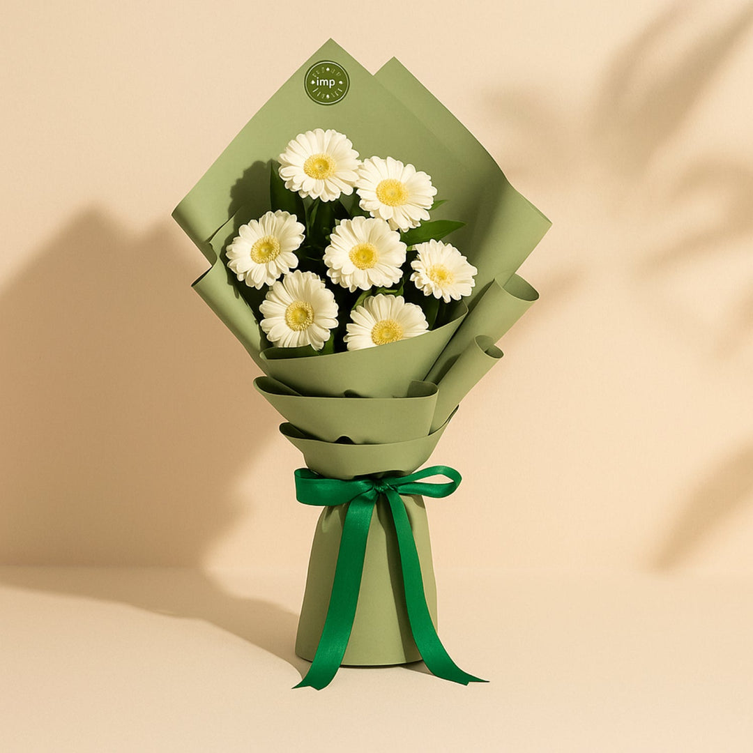 Elegant White Gerbera Bouquet - Perfect for Any Occasion