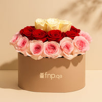 Sweet Valentine Trio - Luxurious 35 Roses in a Pink Oval Box