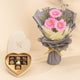Elegant Godiva Beige Velvet Heart Gift Box with Luxurious Gerberas Bouquet