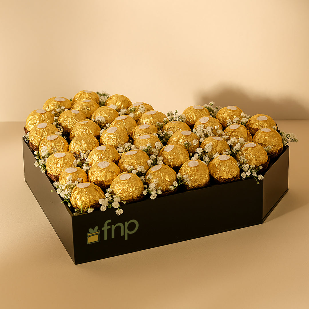 Luxurious Ferrero Rocher Heart-Shaped Chocolate Arrangement