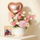 Elegant Romantic Gift Arrangement Combo with Heart Balloon and Personalized Frame