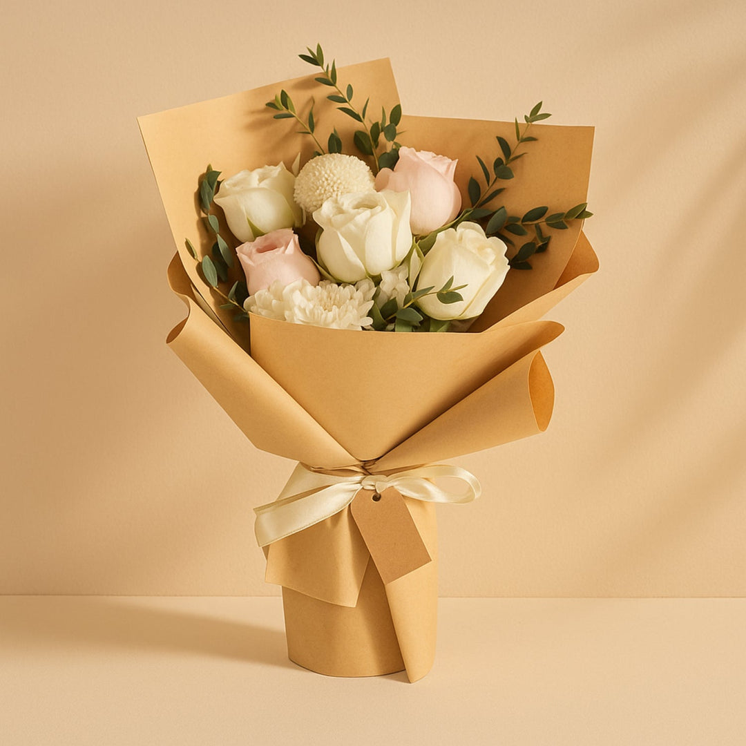 Elegant Pastel Rose Hand Bouquet - Perfect for Any Occasion