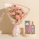 Elegant Pink Carnation Bouquet with Gucci Flora Essence