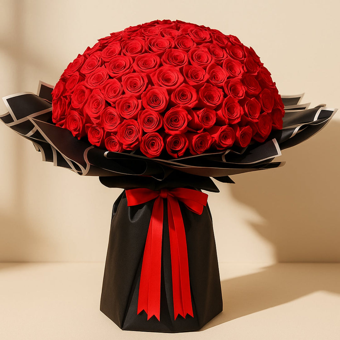 Luxurious 200 Red Valentine Roses Bouquet - Perfect Gift for Your Beloved