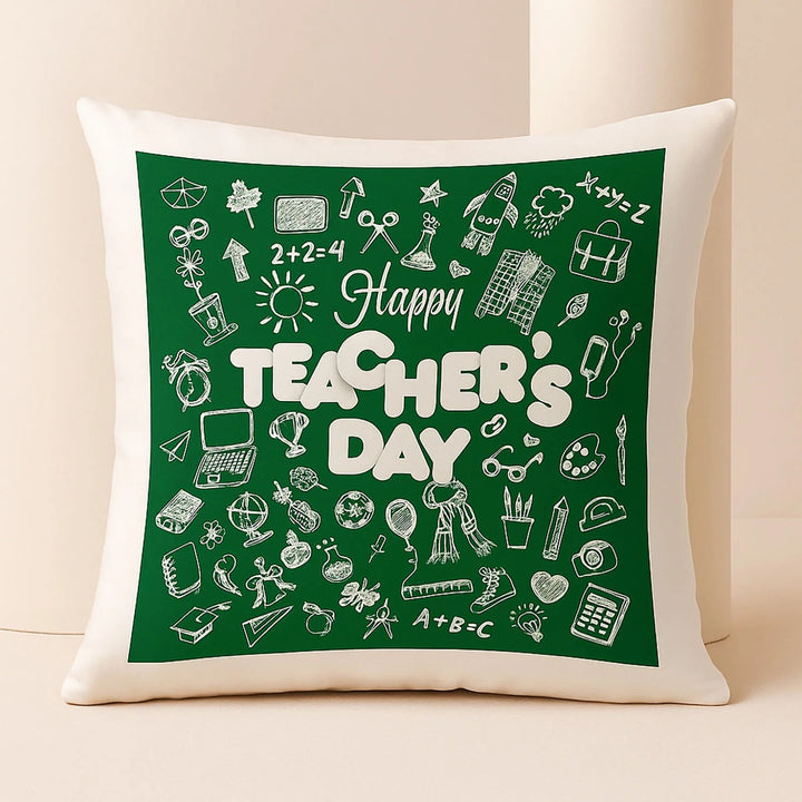 Personalized Happy Teacher's Day Cushion - Perfect Gift for Educators