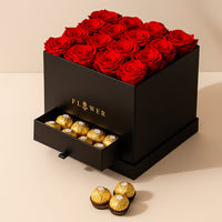 Happiness Blooms with Flowers: Luxurious Red Roses and Ferrero Rocher Gift Box