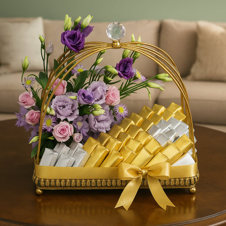 Heavenly Mixed Flowers In A Cage