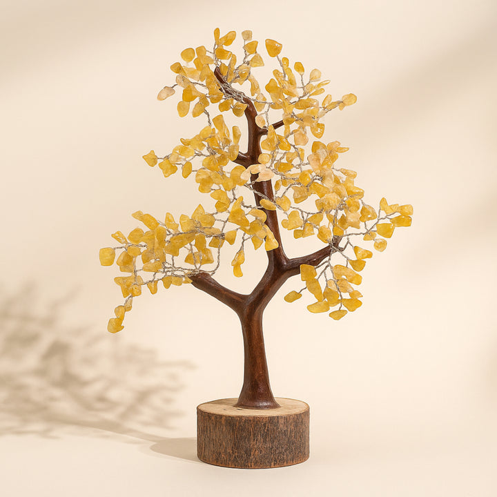 Exquisite Handcrafted Stone Wish Tree with Agate Leaves