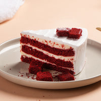 Red Velvet Flavor Cake Slice