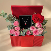 Heartfelt Promise: Roses & Elegant Necklace Gift Set