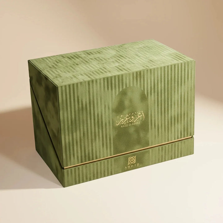 مجموعة هدايا عاز وعزيز الفاخرة من مغربي - مجموعة عطور للجنسين (عود عزيز 5TL ورذاذ عزاز 100مل)