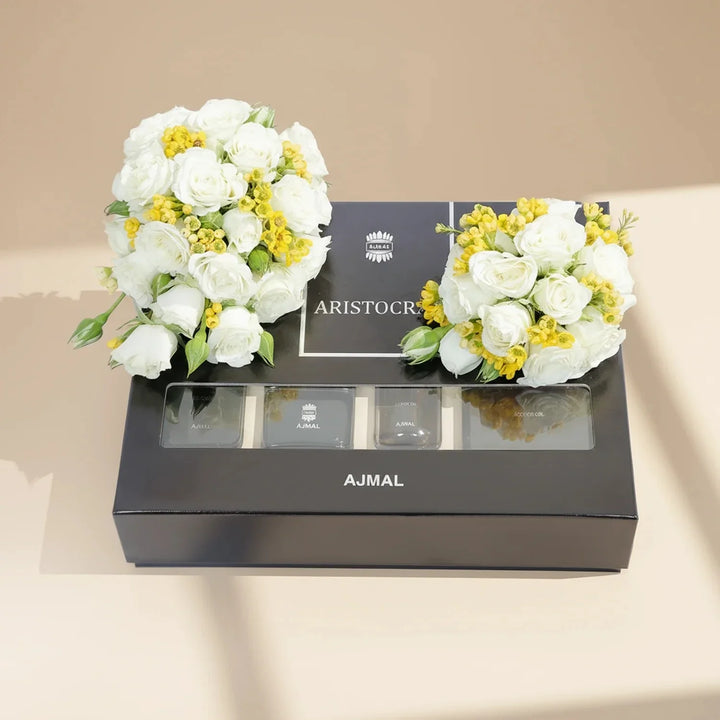 Ajmal Perfume Aristocrat Gift Set for Men with White Rose Radiance