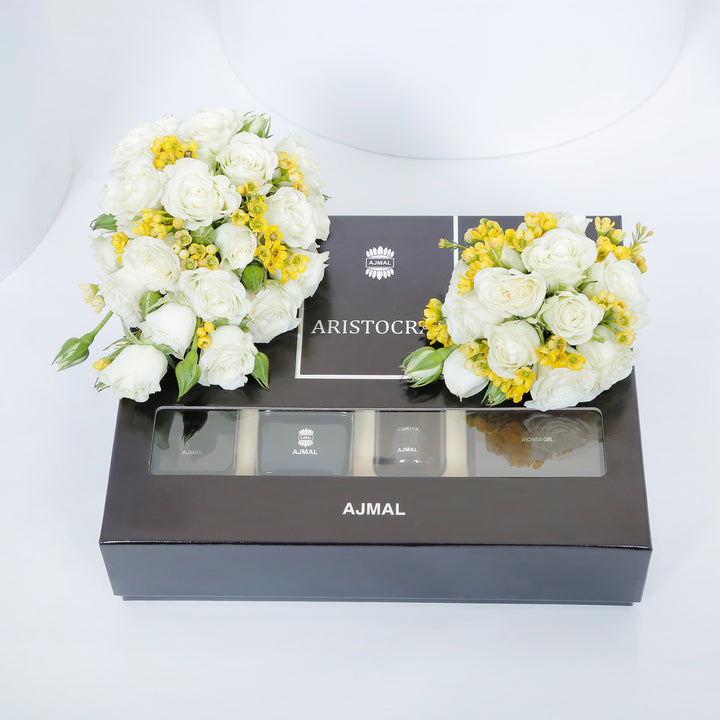 Ajmal Perfume Aristocrat Gift Set for Men with White Rose Radiance