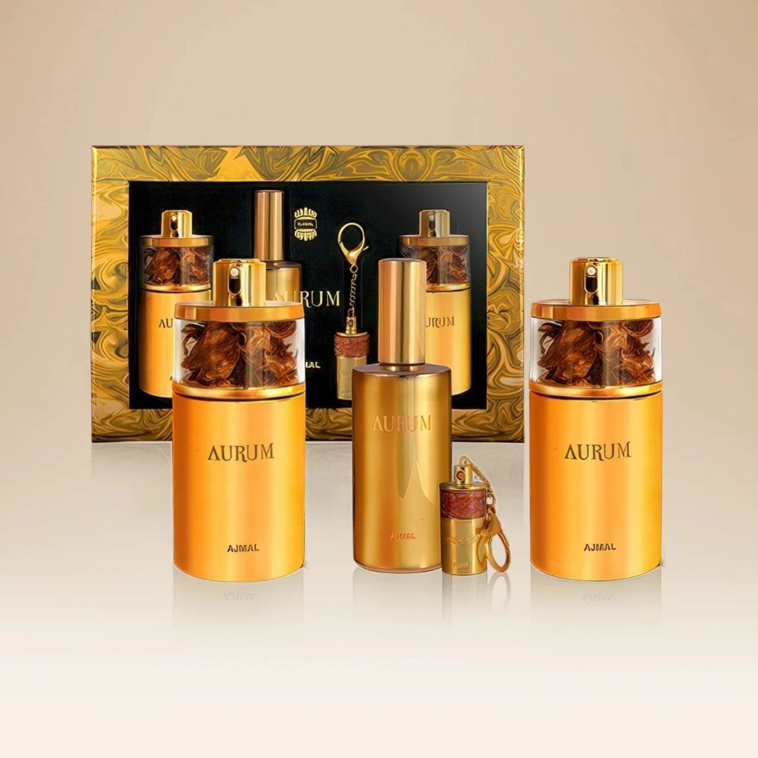 Ajmal Perfume | Luxurious Aurum Twin Gift Set & Elegant Rose Symphony Bouquet