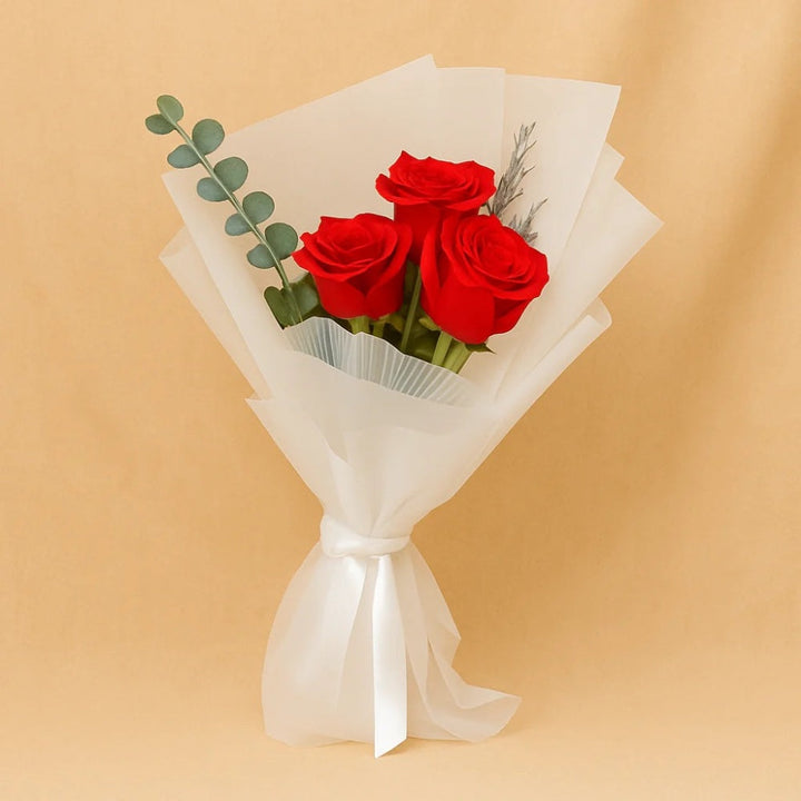 Alghawaly Pomegranate Musk & Elegant Red Rose Bouquet Combo