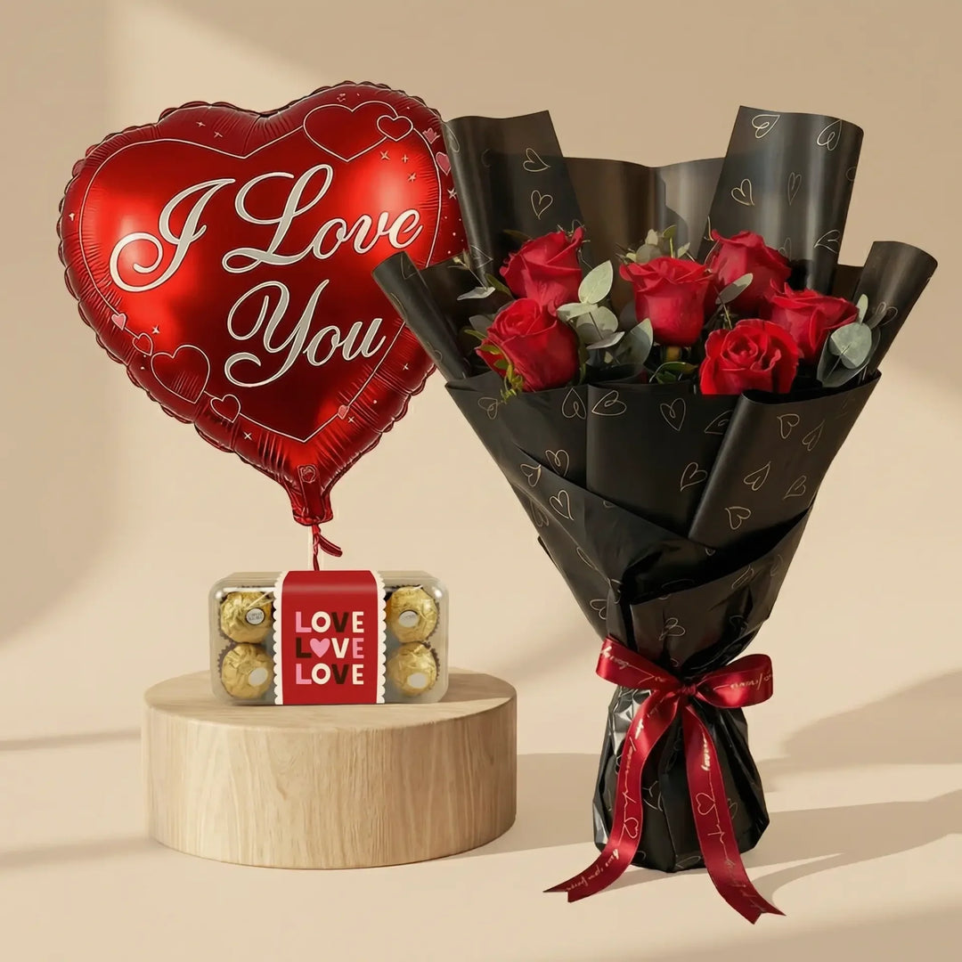 Romantic 6 Red Roses