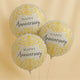 Elegant Happy Anniversary Foil Balloons - Set of 3
