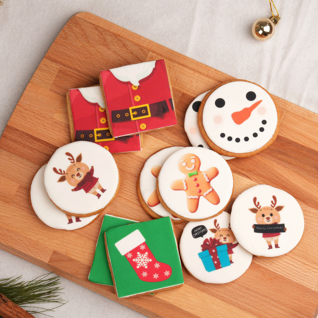 Festive Assorted Christmas Fun Cookie Collection - 12 Piece Set
