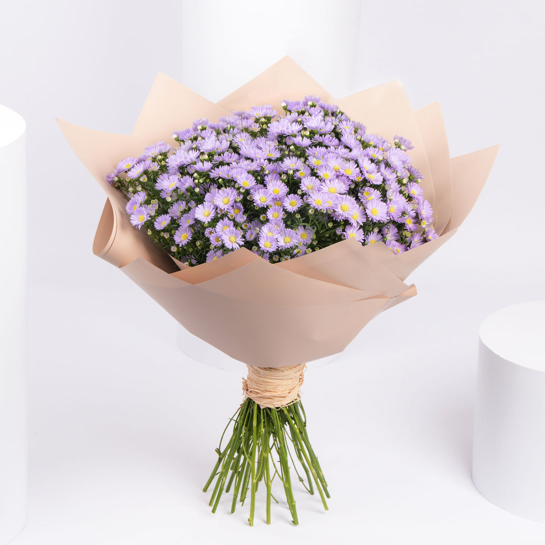Elegant Blue Aster Flower Bouquet - Perfect for Any Occasion