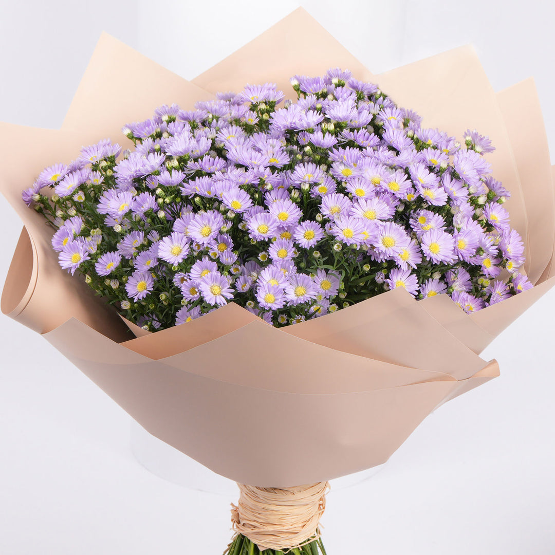 Elegant Blue Aster Flower Bouquet - Perfect for Any Occasion