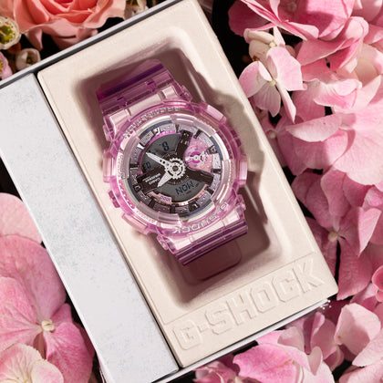 Baby G Resin Shock Resistant Watch For Women With Heart Shaped Flower Box