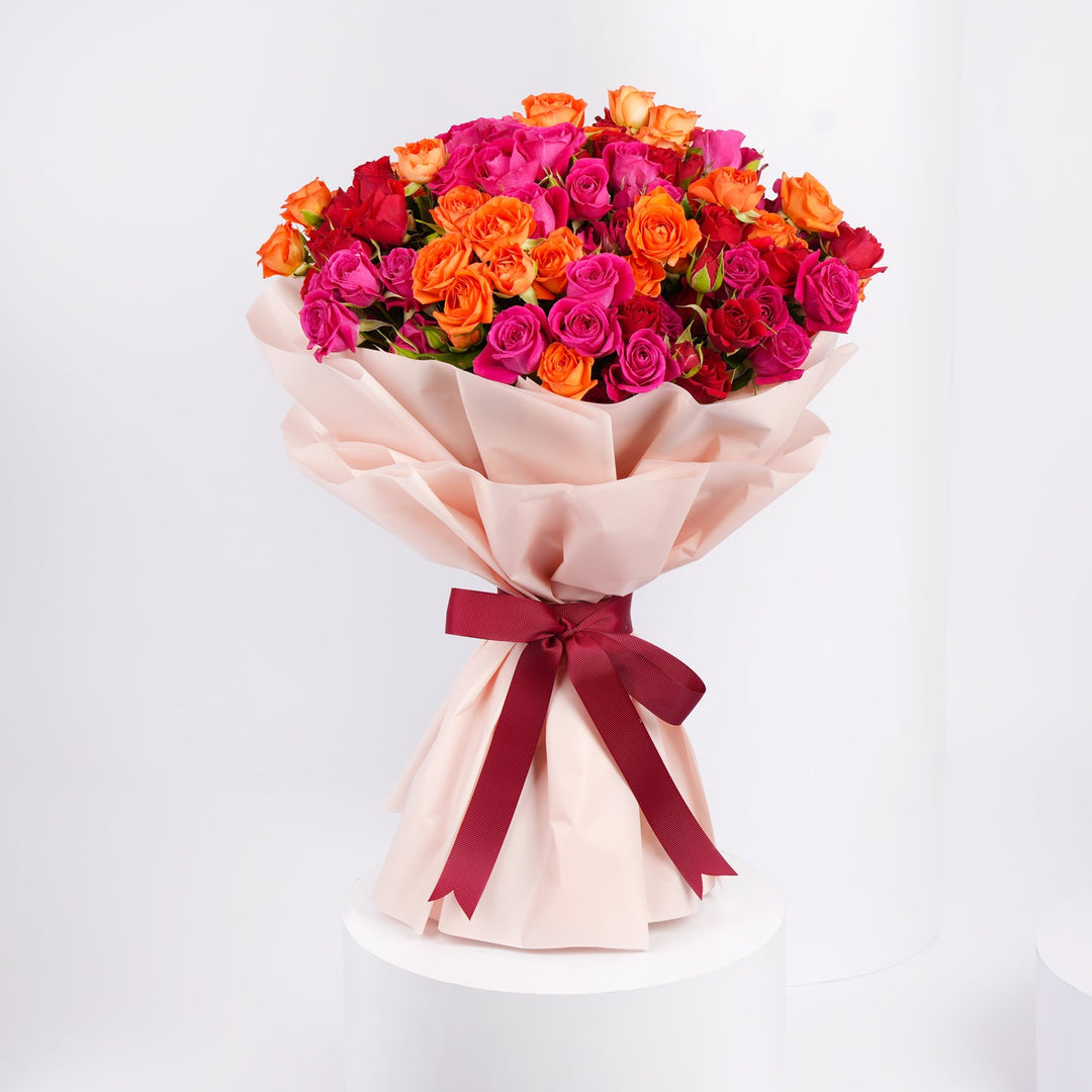 Exquisite Baby Rose Bouquet in Vibrant Hues