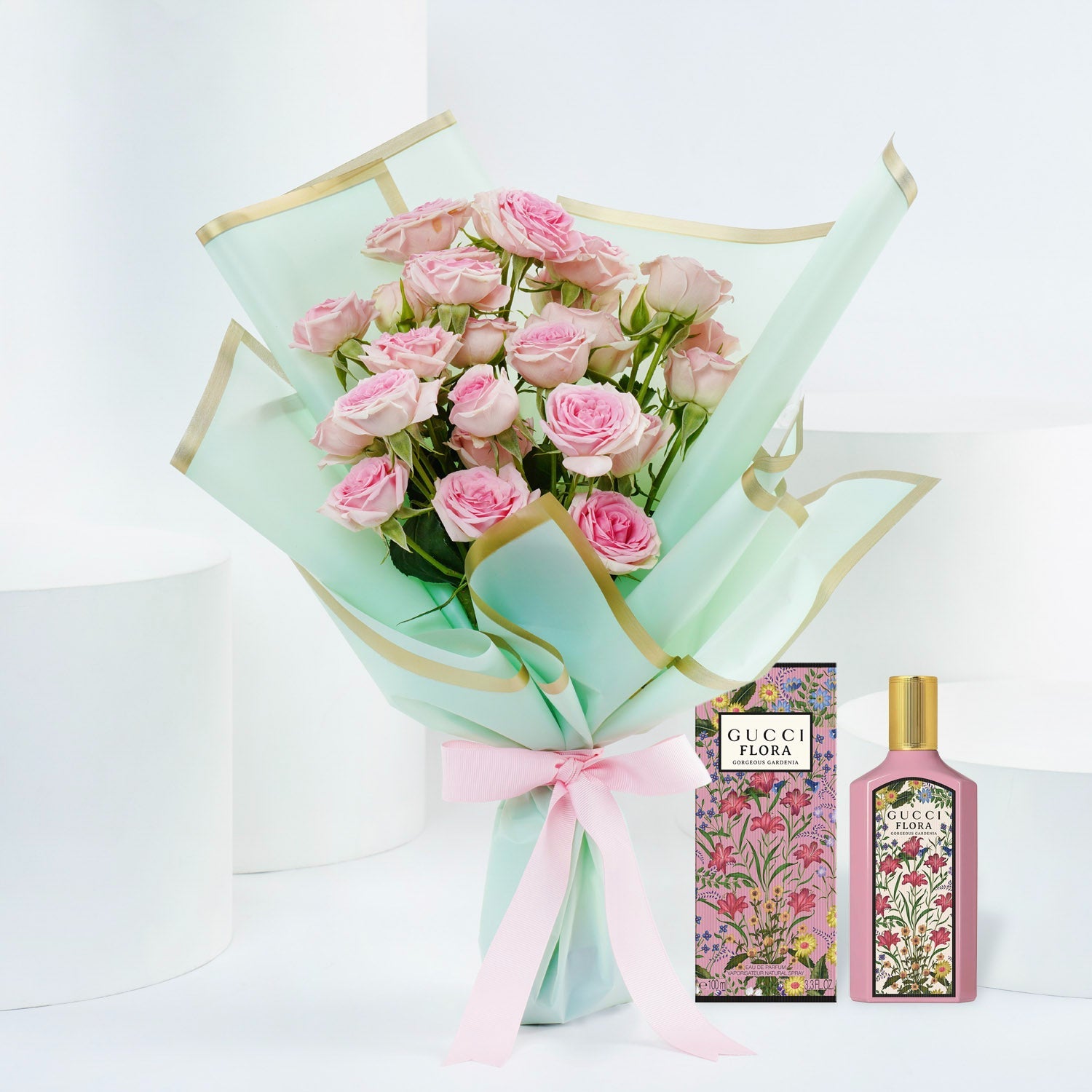 Baby Rose Bouquet With Gucci Flora