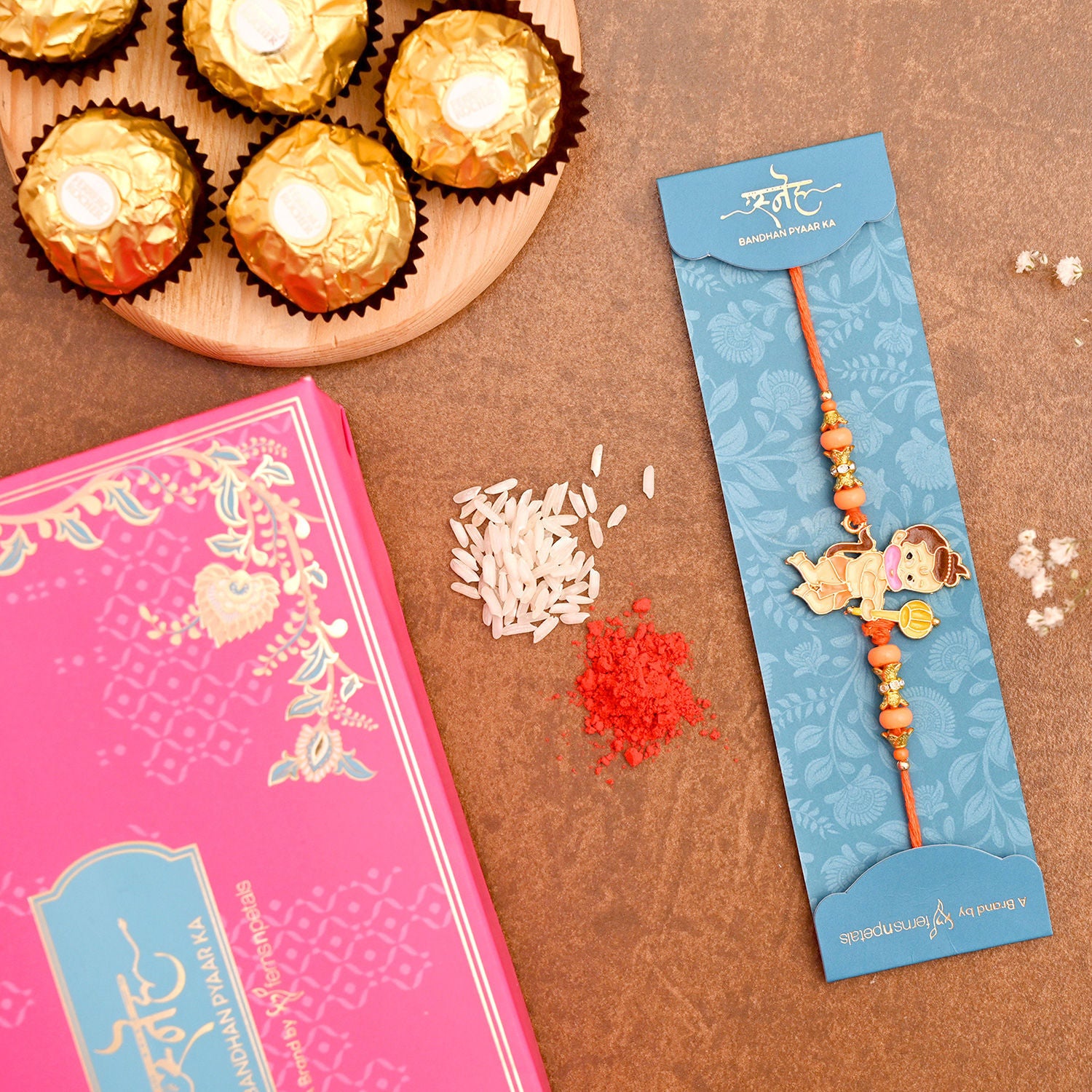 Bal Hanuman Rakhi For Kids With 3 Ferrero Rocher