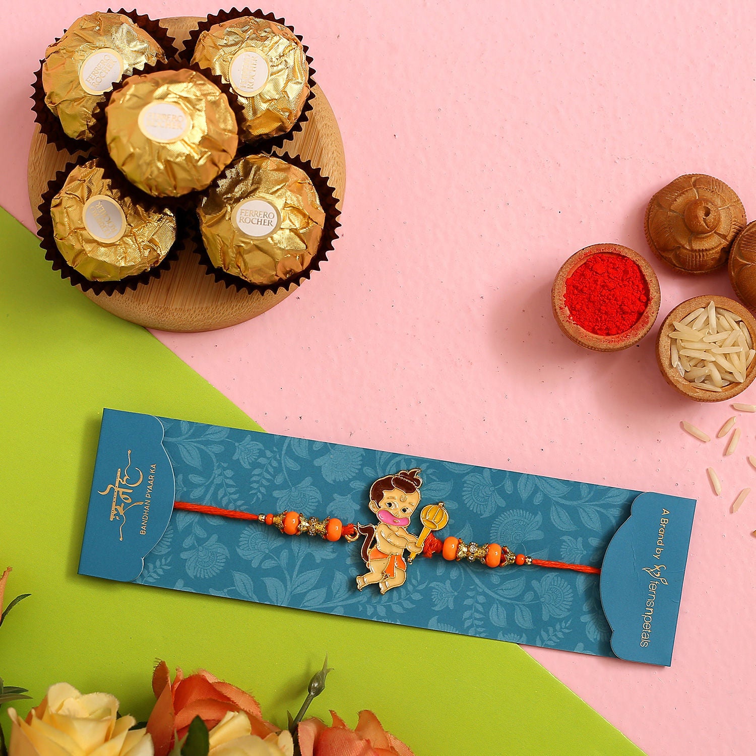Bal Hanuman Rakhi For Kids With 3 Ferrero Rocher
