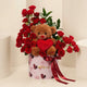Romantic Valentine Surprise Box with Roses and Teddy