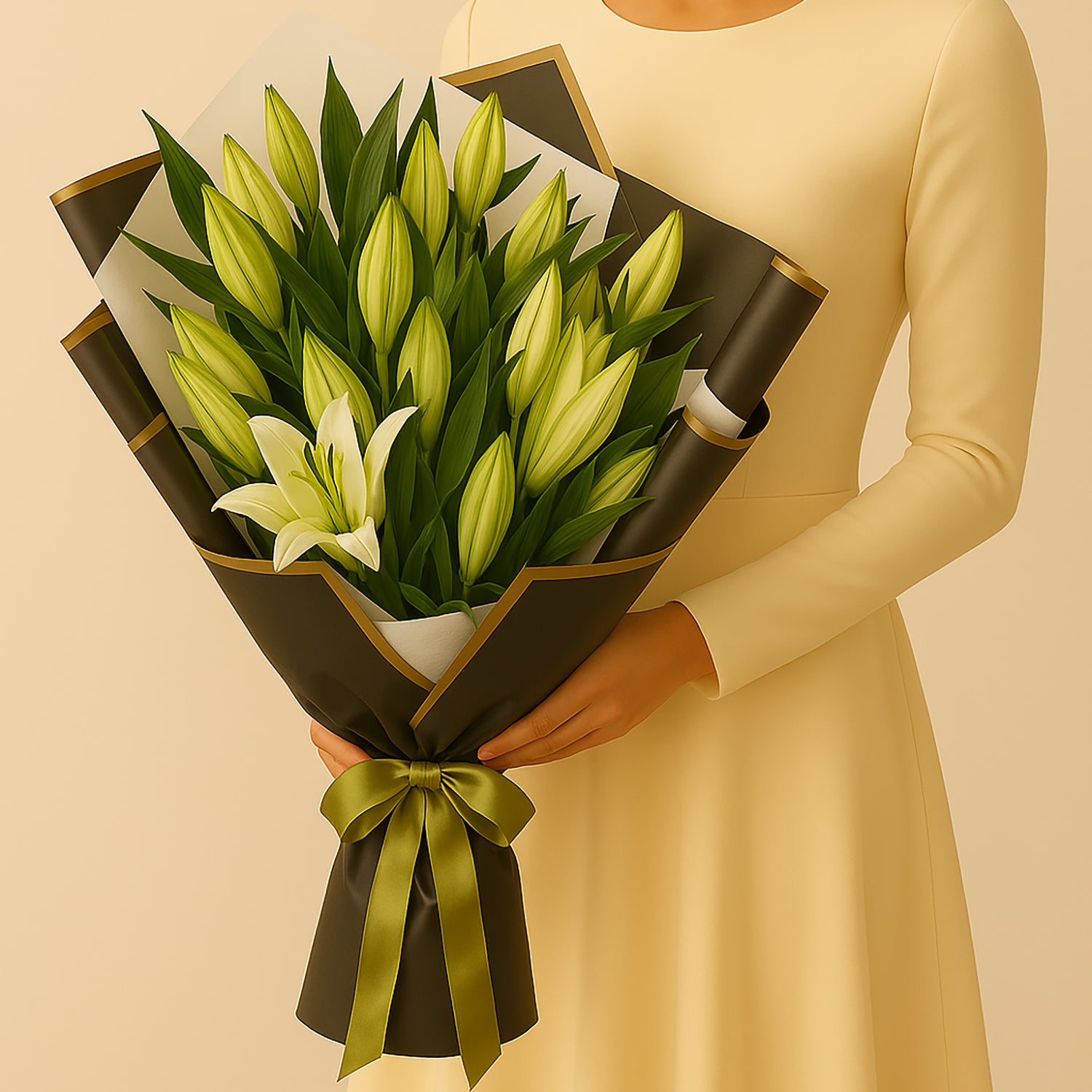 Beautiful White Lilies Bouquet