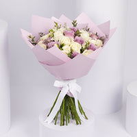 Exquisite Purple & White Rose Bouquet with Elegant Pink Accents