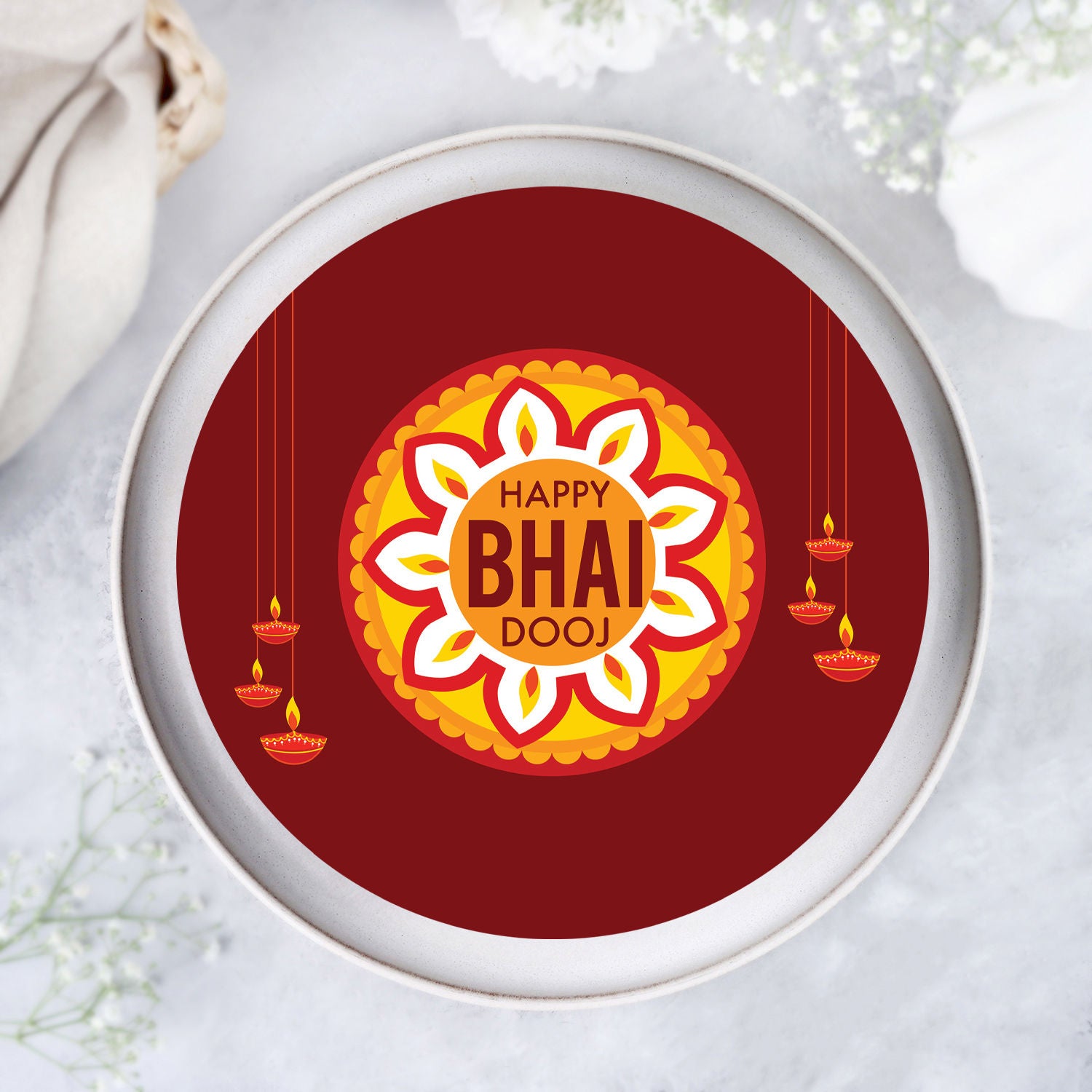 Bhai Dooj Theme Chocolate Cake Half Kg