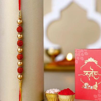 Blessings Rudraksha Rakhi N Luscious Chocolates Combo